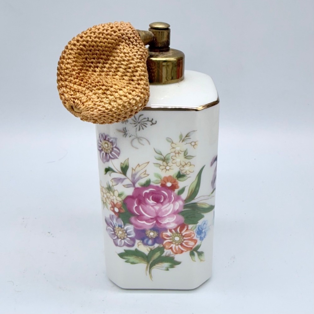 KPM Porcelain Perfume Atomizer Bottle Floral Gold Trim Vintage Vanity Accessory